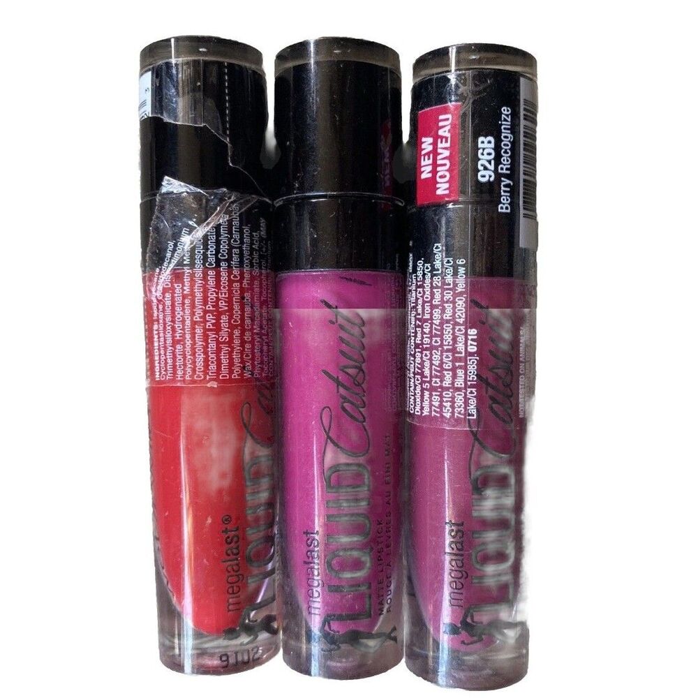 Wet n Wild Mega Last Catsuit Matte Lipstick 926B 927 930 Berry Missy Nice Lot X3